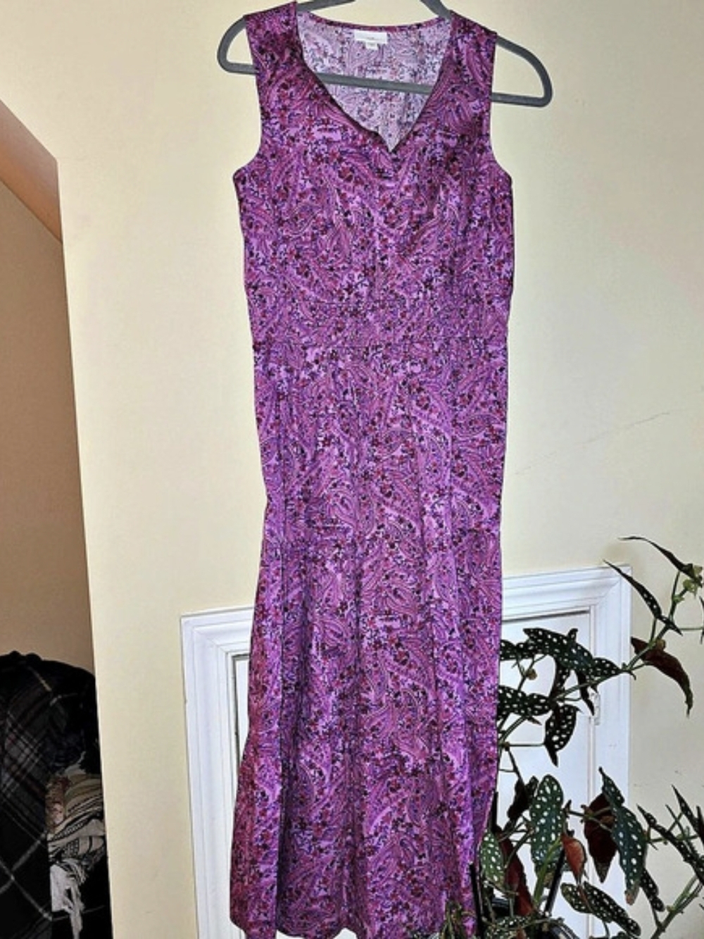 J Jill Paisley Maxi Dress in Purple & Pink Size XS Like New